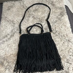 L&B Black Fringe Purse.